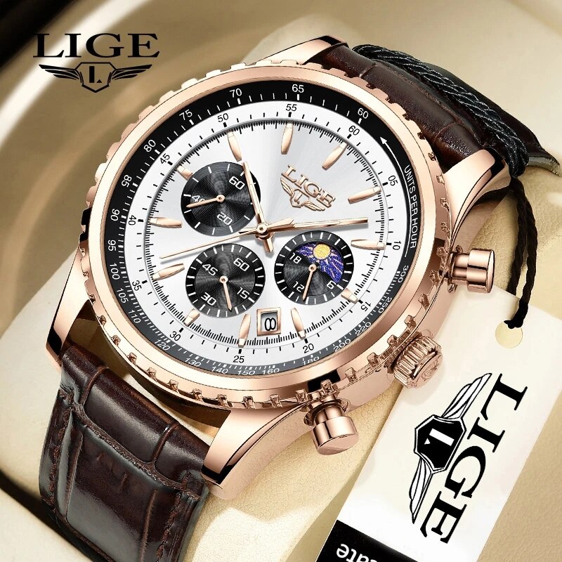 Luxury Watch Holder For Men - LIGE New Mens Watches Top Brand