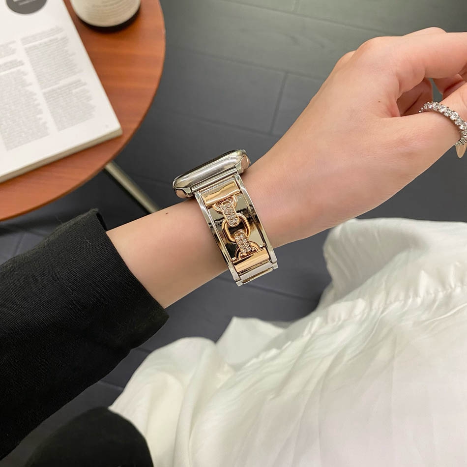 Luxury Double Loop Metal Brace - Luxury Watch Apple Bands 评论和价格