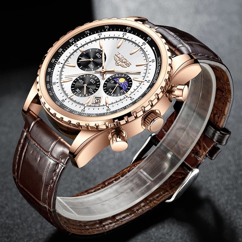 LIGE New Mens Watches Top Bran - Luxury Watch Holder For Men 评论和价格