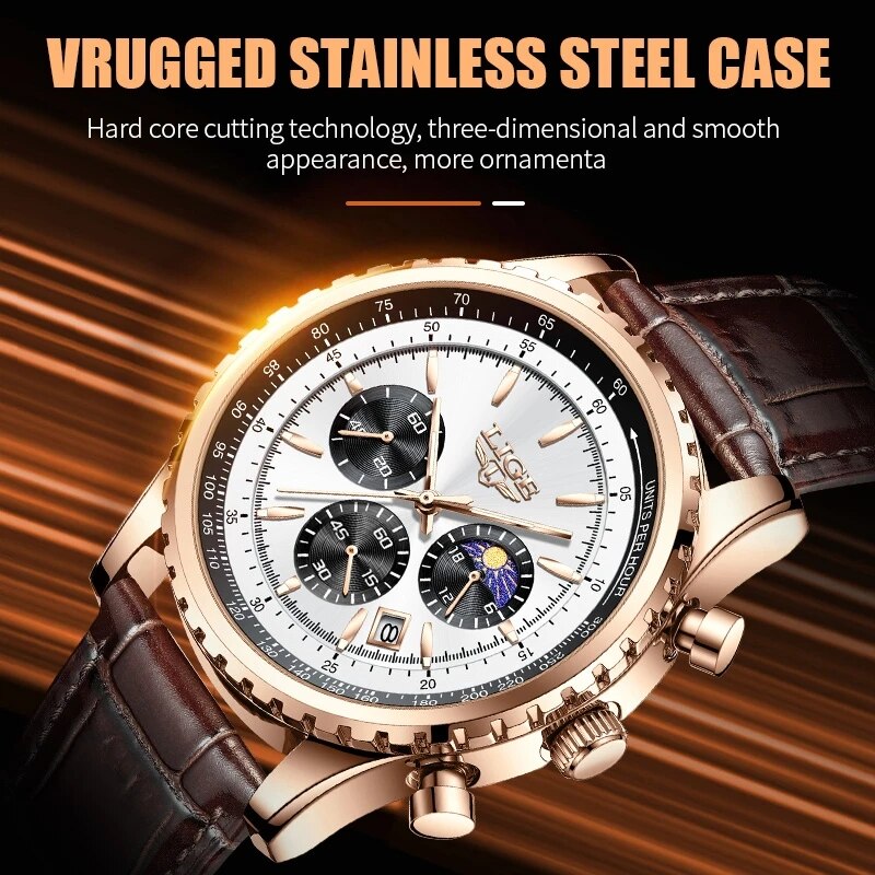 LIGE New Mens Watches Top Bran - Luxury Watch Holder For Men 评论和价格