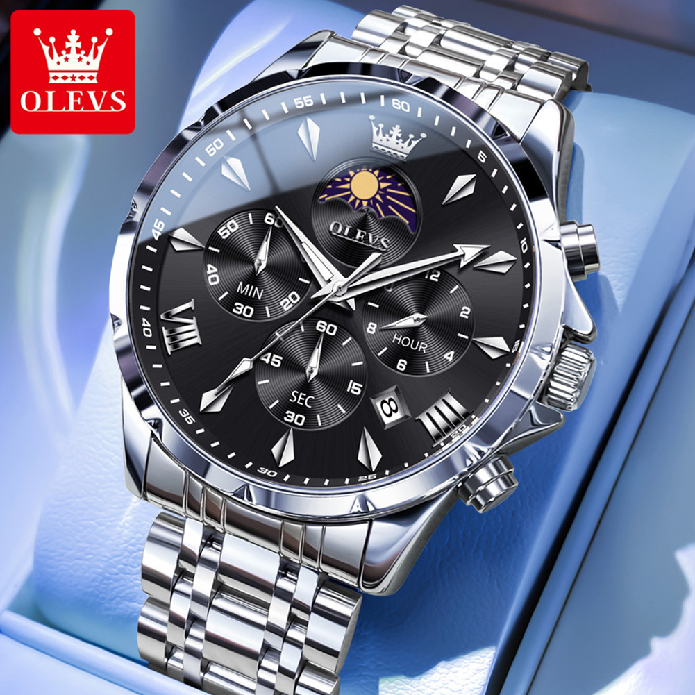 OLEVS 3653 Brand Moon Phase Ca - Luxury Watch Exhibition 评论和价格