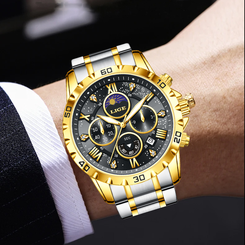 LIGE Top Brand Luxury Quartz M - Luxury Watch Box 评论和价格