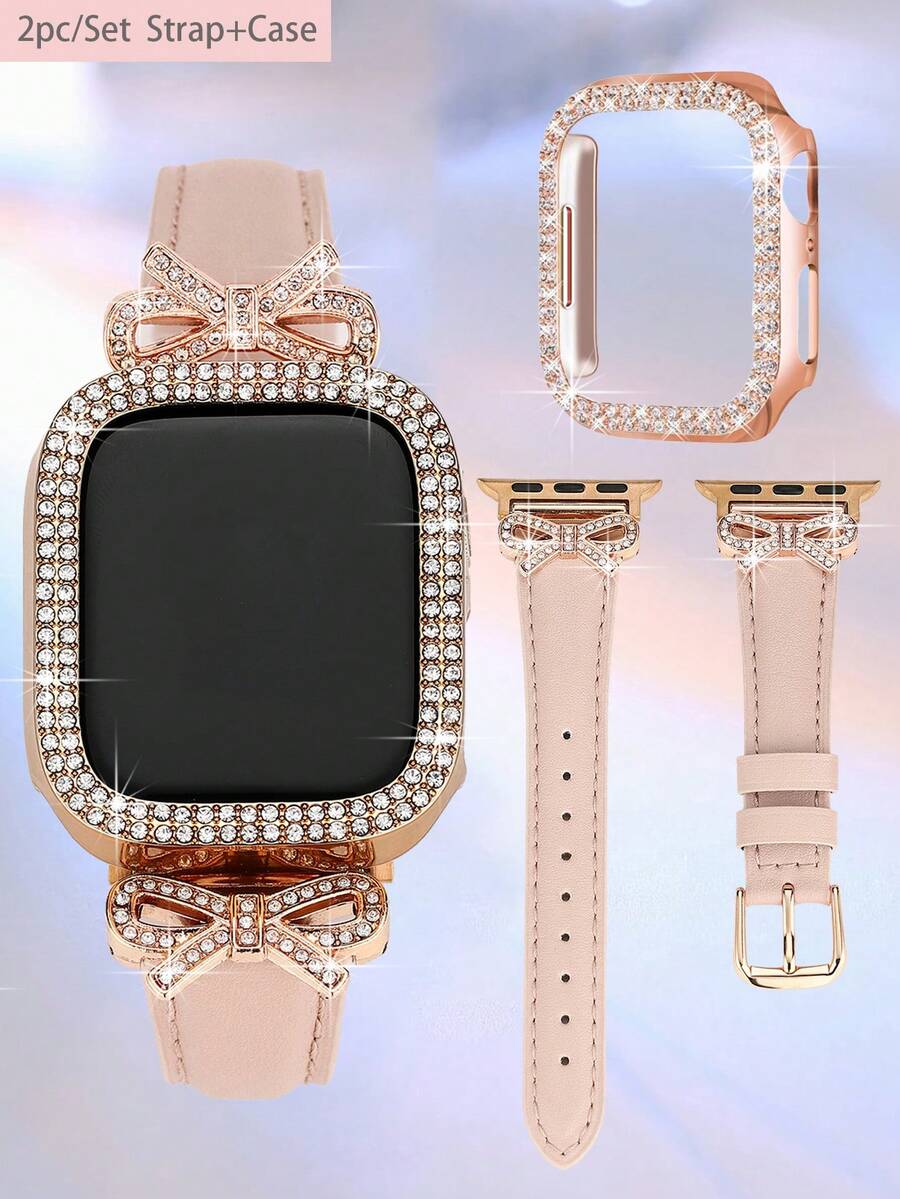 1/Set Luxury Rose Gold Diamond - Luxury Watch Apple Bands 评论和价格