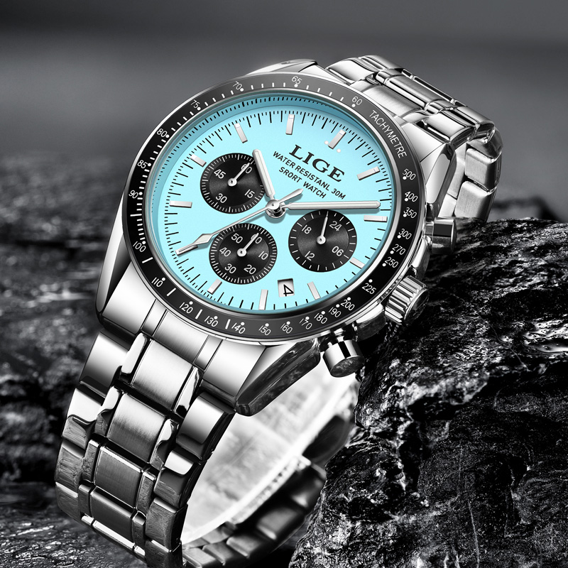 LIGE Top Brand Luxury New Men  - Luxury Watch Holder For Men 评论和价格