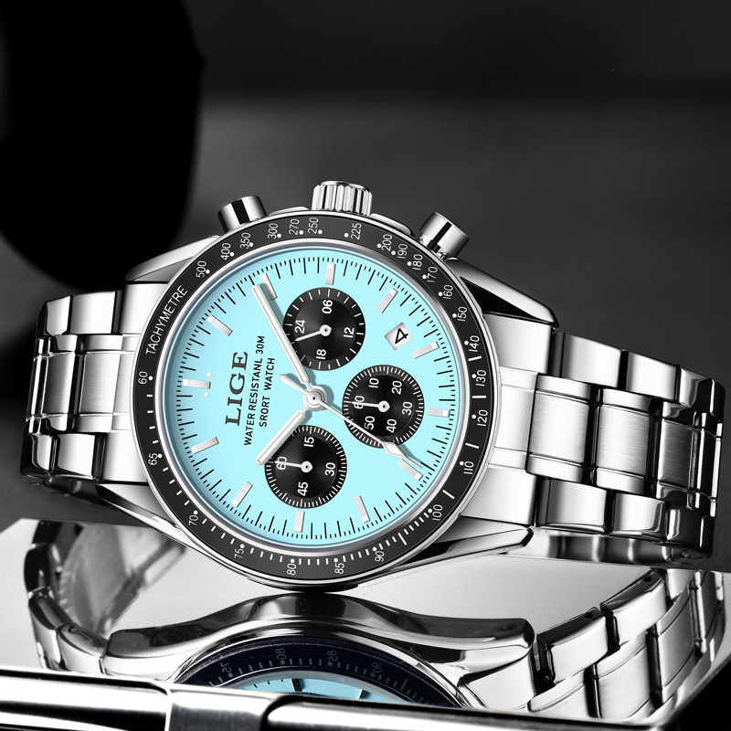 LIGE Top Brand Luxury New Men  - Luxury Watch Holder For Men 评论和价格