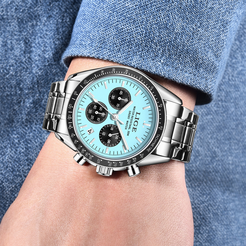 LIGE Top Brand Luxury New Men  - Luxury Watch Holder For Men 评论和价格