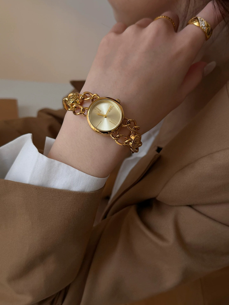 Elegant Minimalist Gold 22mm W - Luxury Watch Gift For Her 评论和价格