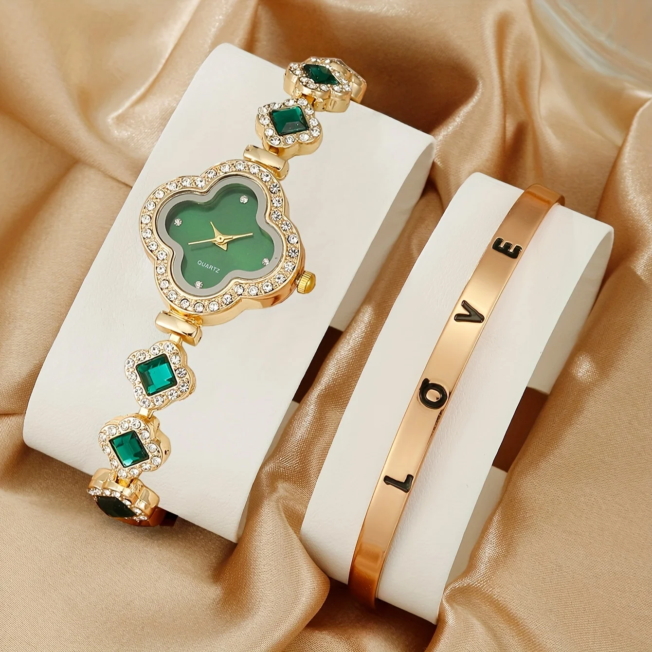 2pcs/set Women's Watch Luxury  - Luxury Watch Gift For Her 评论和价格
