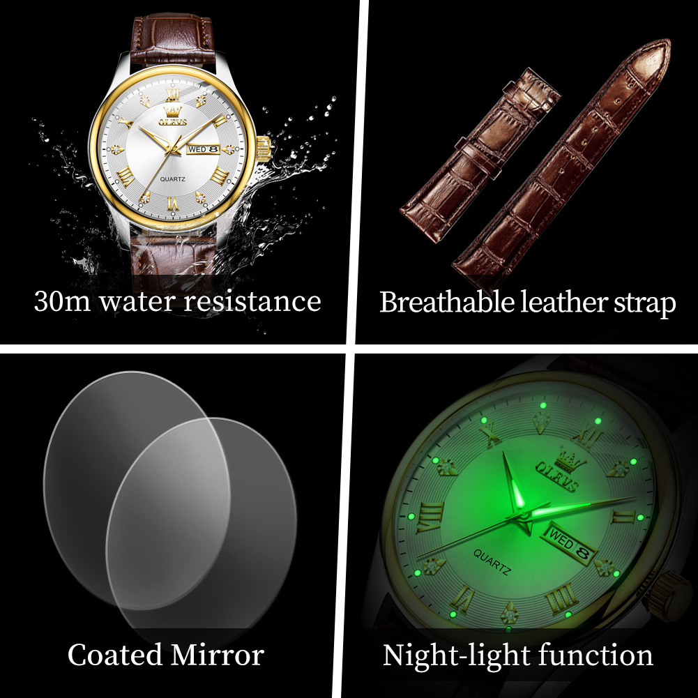 OLEVS Couple Watch Luxury Bran - Luxury Watch Gift For Her 评论和价格