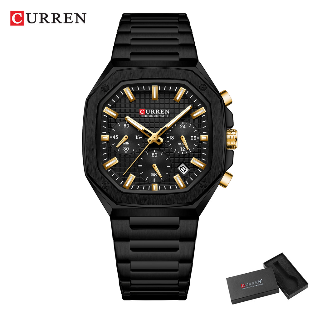 CURREN Luxury Square Chrono Wa - Luxury Watch And Bracelet 评论和价格