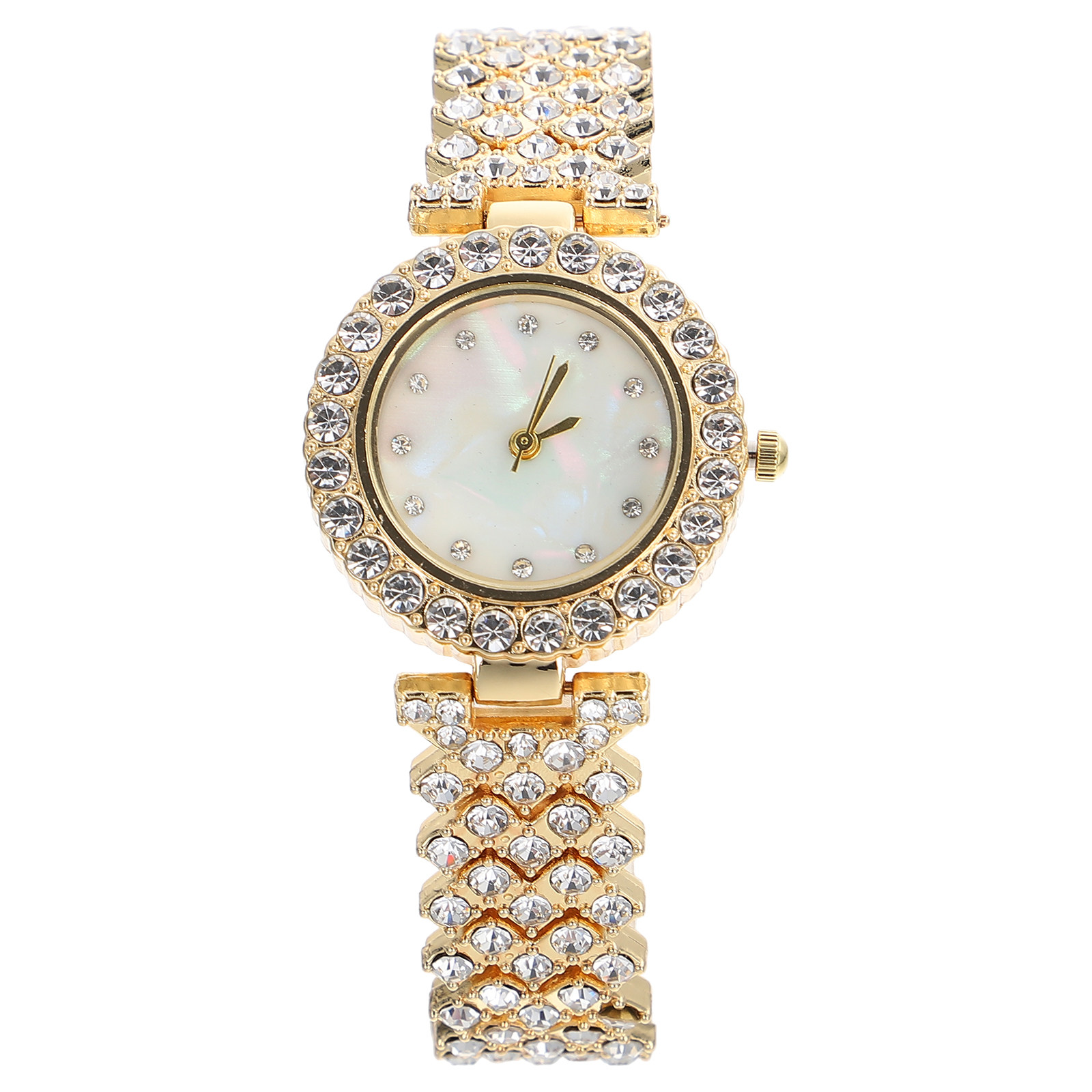 Rhinestone Watch Golden Tone Q - Luxury Watch Gift For Her 评论和价格