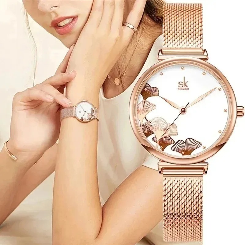 Luxury Women's Ginkgo Leaf Wat - Luxury Watch Gift For Her 评论和价格