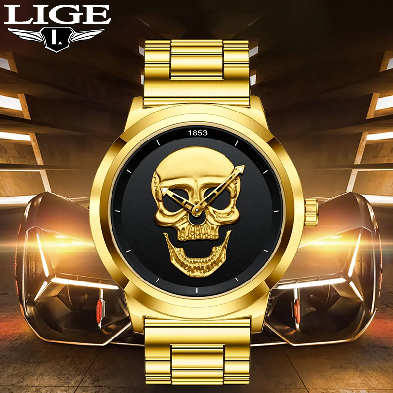 LIGE Top Luxury Brand  Quartz  - Luxury Watch Holder For Men 评论和价格